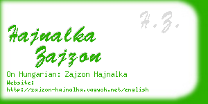 hajnalka zajzon business card